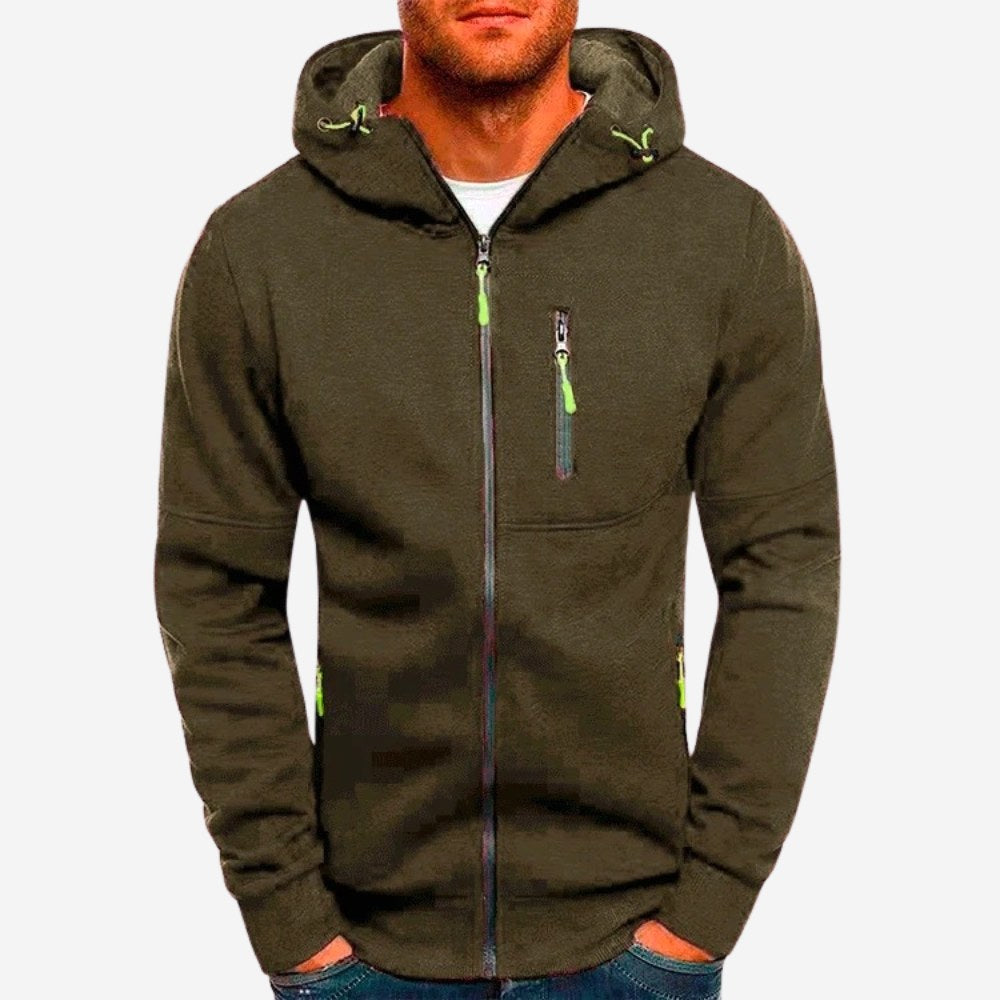 Ross | Men's Zip-Up Hoodie, Relaxed-Fit Autumn Jumper | The Dress Cellar