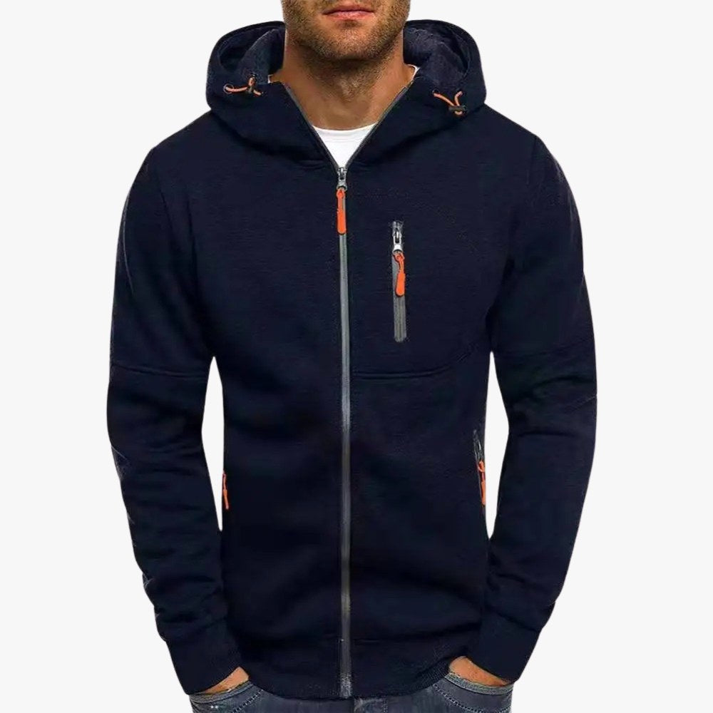 Ross | Men's Zip-Up Hoodie, Relaxed-Fit Autumn Jumper | The Dress Cellar