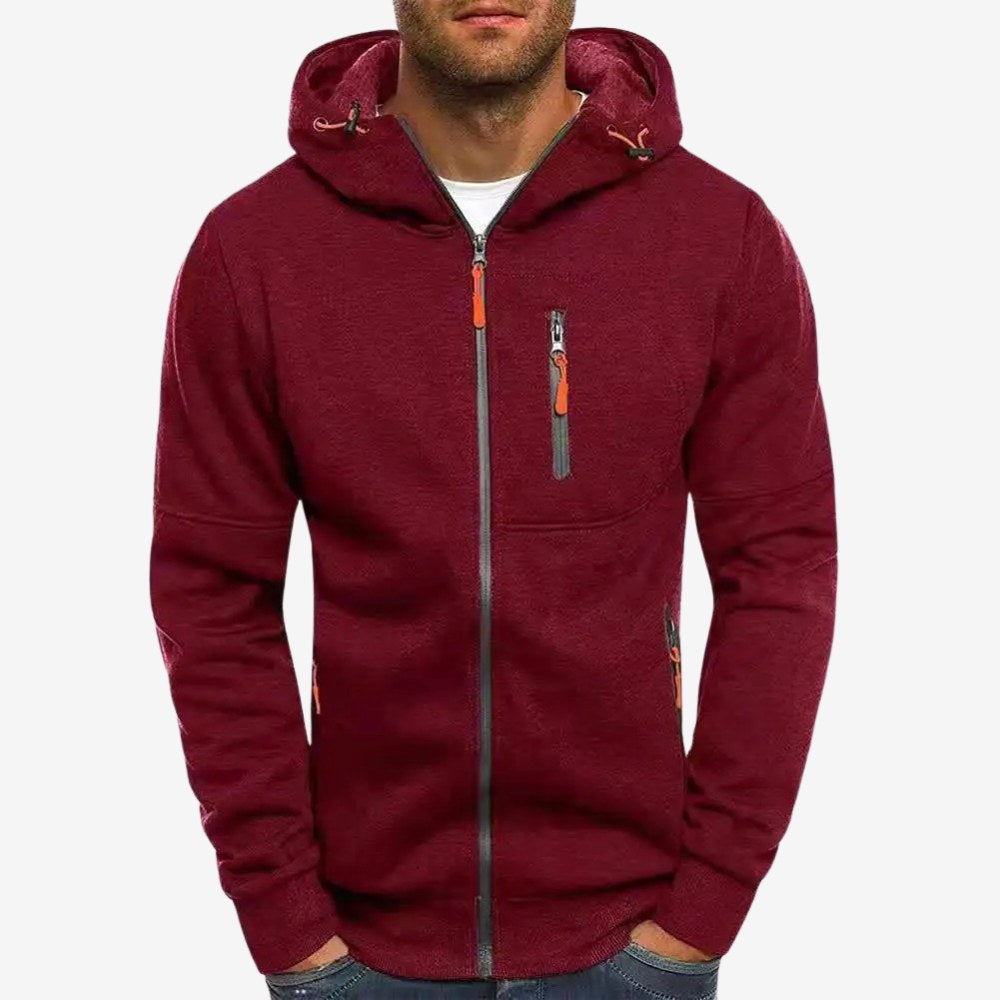 Ross | Men's Zip-Up Hoodie, Relaxed-Fit Autumn Jumper | The Dress Cellar