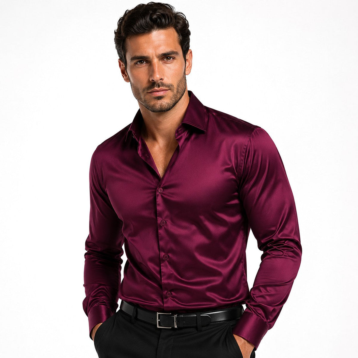 Nicholas | Men's Long-Sleeve Shirt with Button Front, Smart Casual Dress Shirt | The Dress Cellar