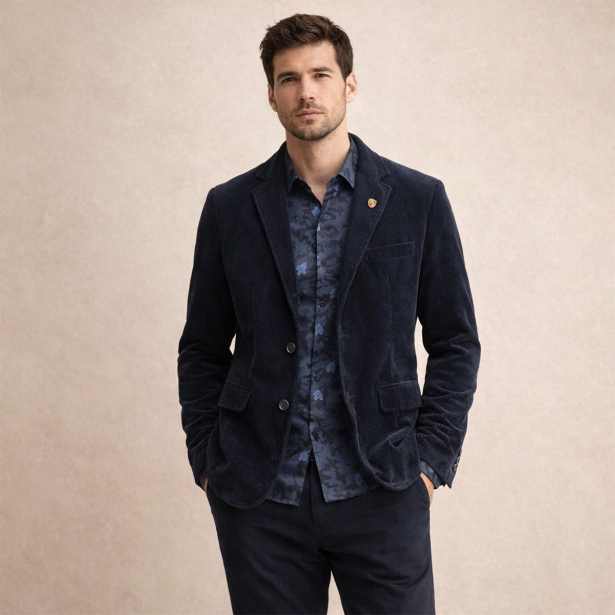 Russell | Men's Vintage Corduroy Blazer, Elbow Patch Tailored Jacket | The Dress Cellar