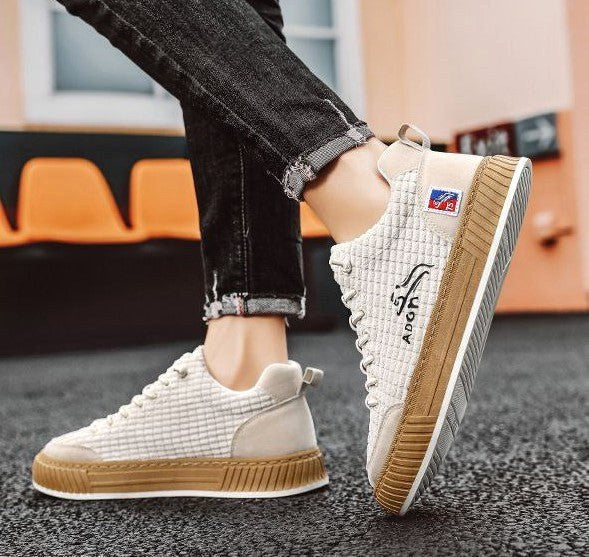 George | Men's Lace-Up Sneakers with Quilted Upper, Chunky Sole Sneakers | The Dress Cellar