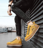 George | Men's Lace-Up Sneakers with Quilted Upper, Chunky Sole Sneakers | The Dress Cellar
