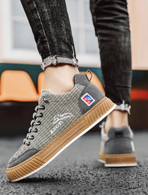 George | Men's Lace-Up Sneakers with Quilted Upper, Chunky Sole Sneakers | The Dress Cellar