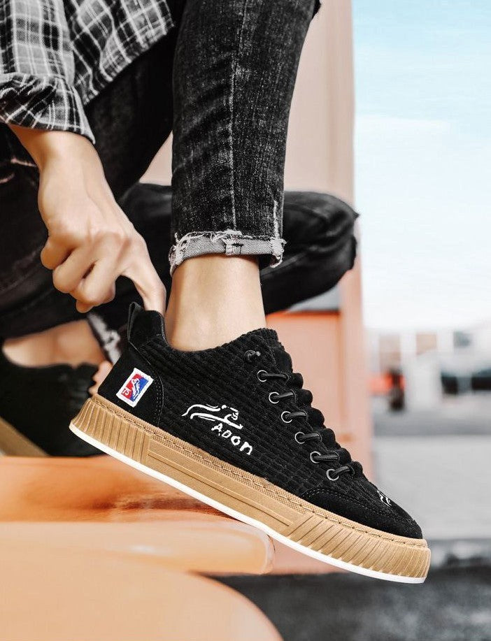 George | Men's Lace-Up Sneakers with Quilted Upper, Chunky Sole Sneakers | The Dress Cellar