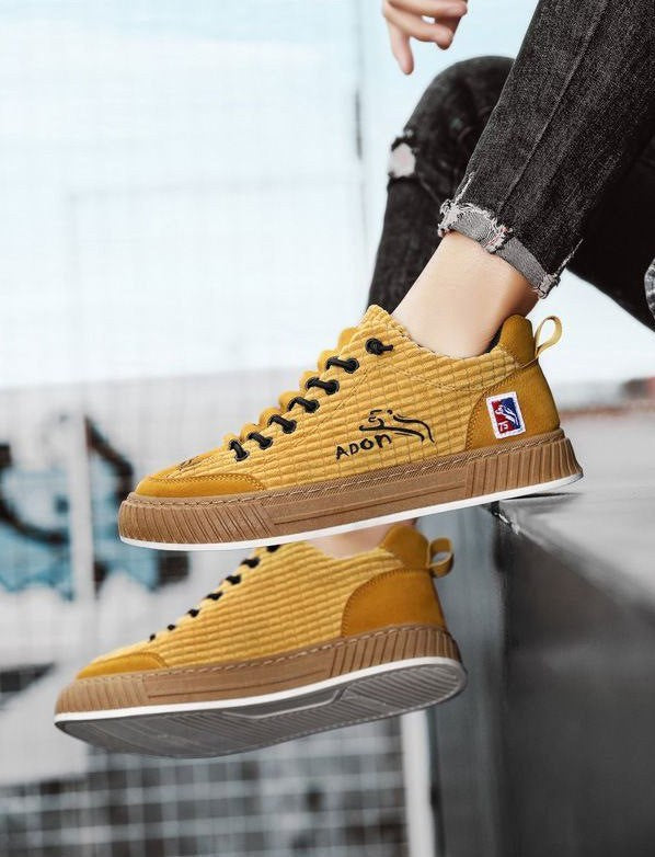 George | Men's Lace-Up Sneakers with Quilted Upper, Chunky Sole Sneakers | The Dress Cellar