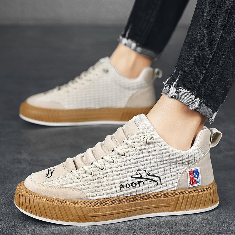 George | Men's Lace-Up Sneakers with Quilted Upper, Chunky Sole Sneakers | The Dress Cellar