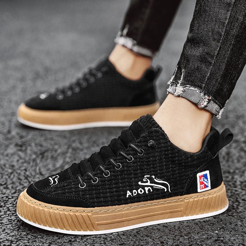 George | Men's Lace-Up Sneakers with Quilted Upper, Chunky Sole Sneakers | The Dress Cellar