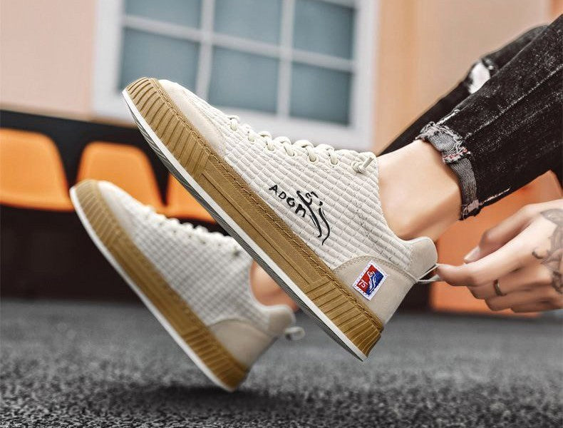 George | Men's Lace-Up Sneakers with Quilted Upper, Chunky Sole Sneakers | The Dress Cellar