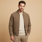 Ryan | Men's Suede Bomber Jacket, Tailored Autumn Jacket | The Dress Cellar | Black