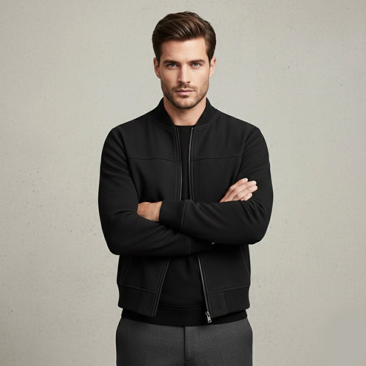 Ryan | Men's Suede Bomber Jacket, Tailored Autumn Jacket | The Dress Cellar
