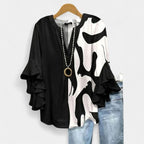 Savannah | Women's Elegant Floral Breathable Blouse - Black
