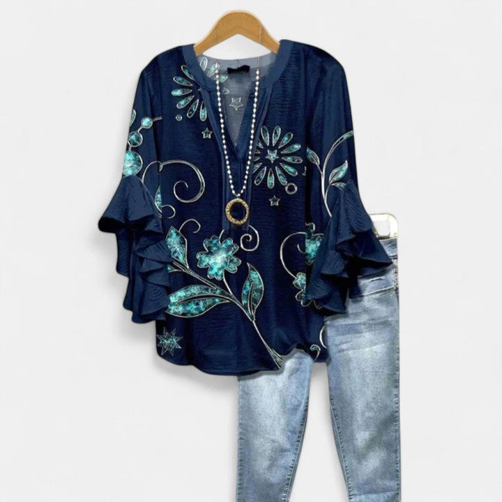 Savannah | Women's Elegant Floral Breathable Blouse - Pink