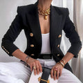 Scarlett | Women's Double-Breasted Tailored Blazer - Black