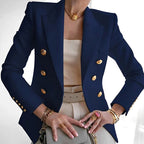 Scarlett | Women's Double-Breasted Tailored Blazer - Navy Blue