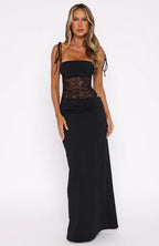 Scarlett | Women's Long Corset Dress with Lace Details - image 4