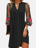 Scarlett | Women's V-Neck Sheer Sleeve Mini Dress - image 2