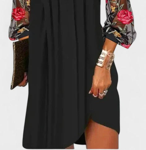 Scarlett | Women's V-Neck Sheer Sleeve Mini Dress - image 3