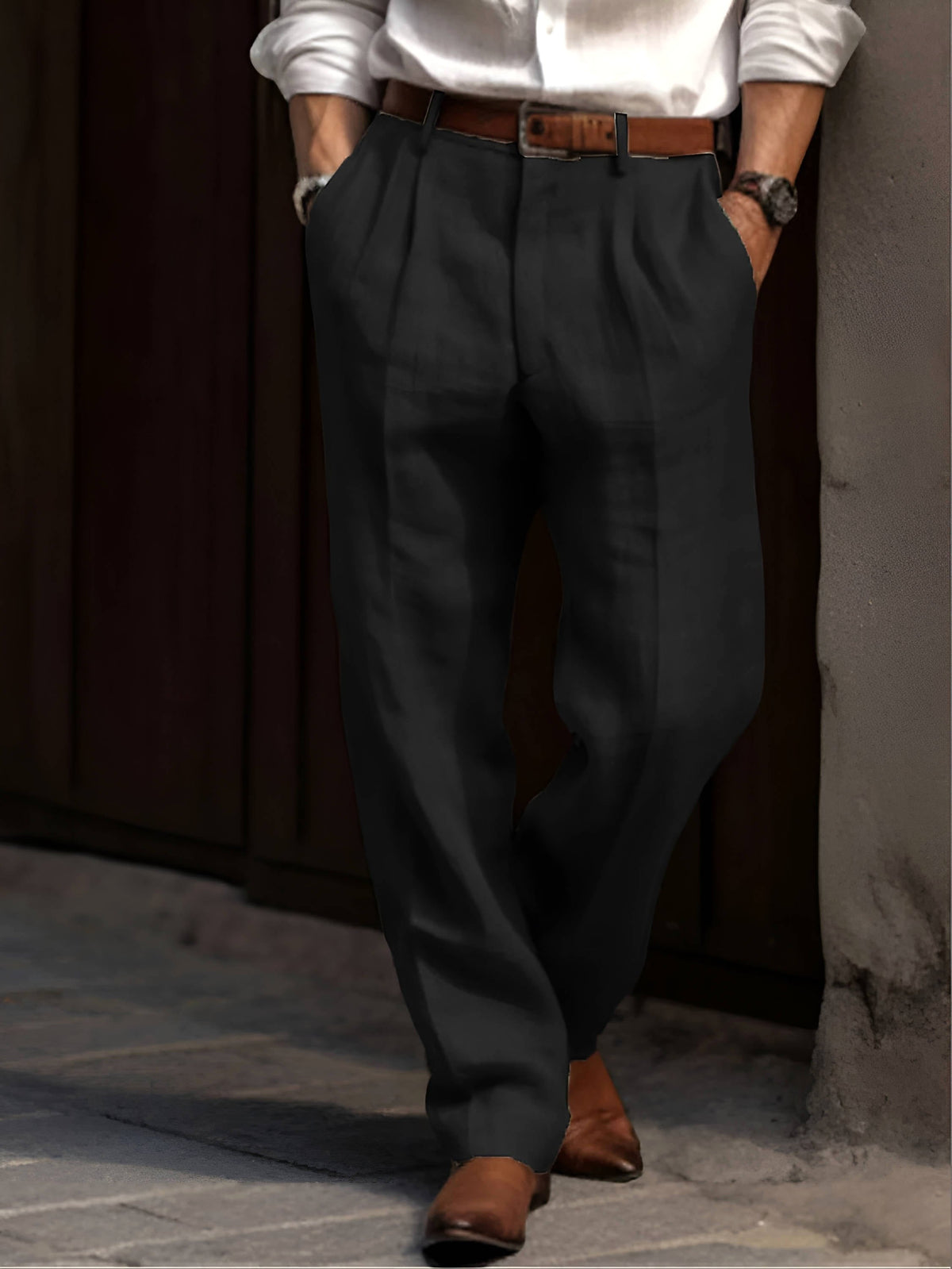 Sean | Men's Classic Pleated Trousers, Comfortable Dress Trousers | The Dress Cellar