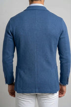 Sebastian | Men's Denim Blazer with Lapels, Structured Button Blazer | The Dress Cellar