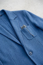 Sebastian | Men's Denim Blazer with Lapels, Structured Button Blazer | The Dress Cellar