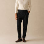Shane | Men's High Waist Double Pleated Trousers, Tailored Formal Trousers | The Dress Cellar