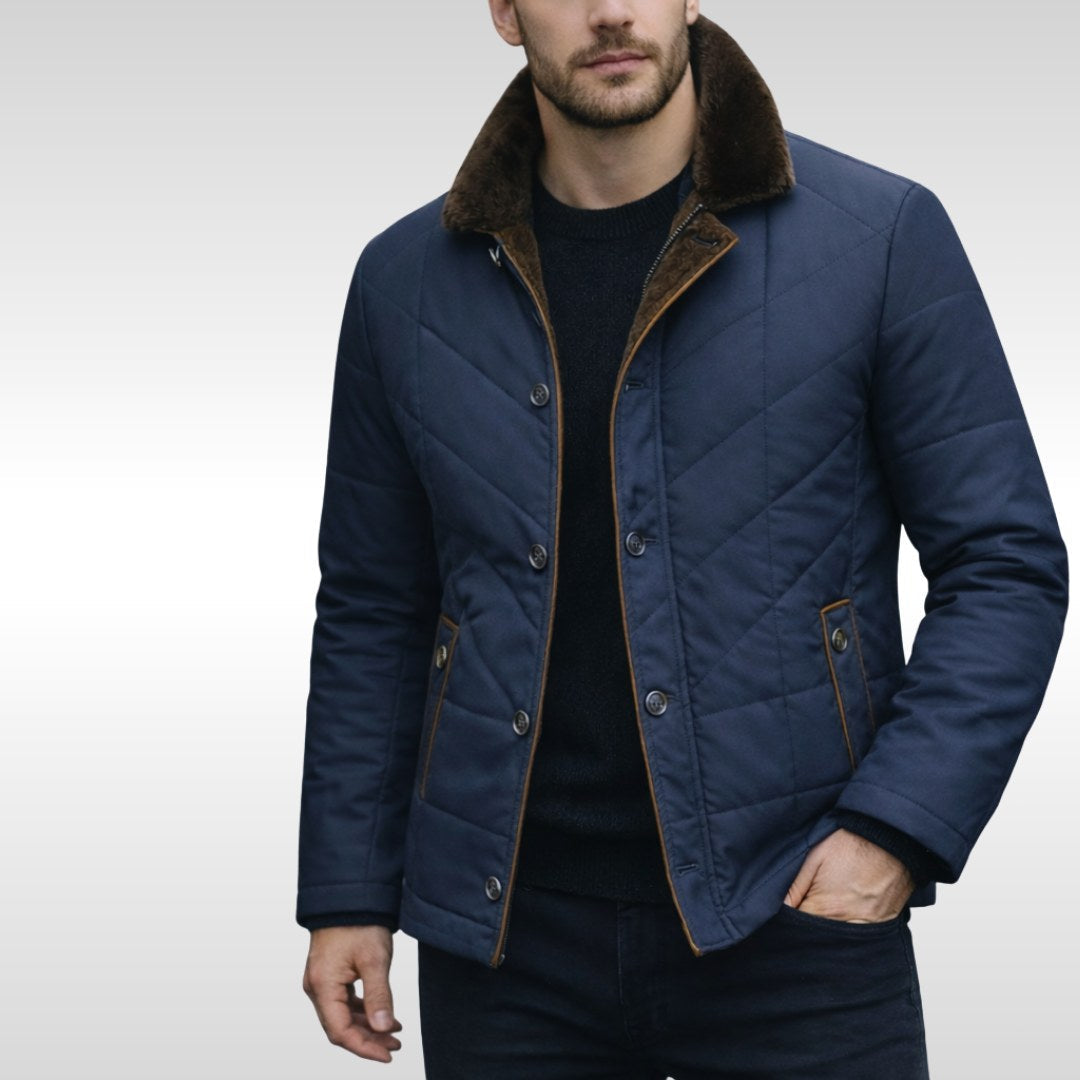 Shane | Men's Padded Jacket with Soft Lining, Lightweight Insulated Coat | The Dress Cellar | Black