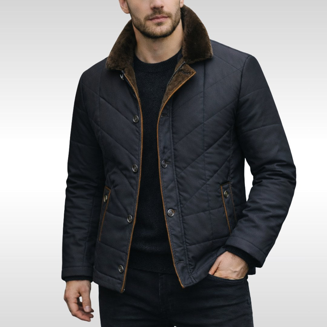 Shane | Men's Padded Jacket with Soft Lining, Lightweight Insulated Coat | The Dress Cellar | Brown