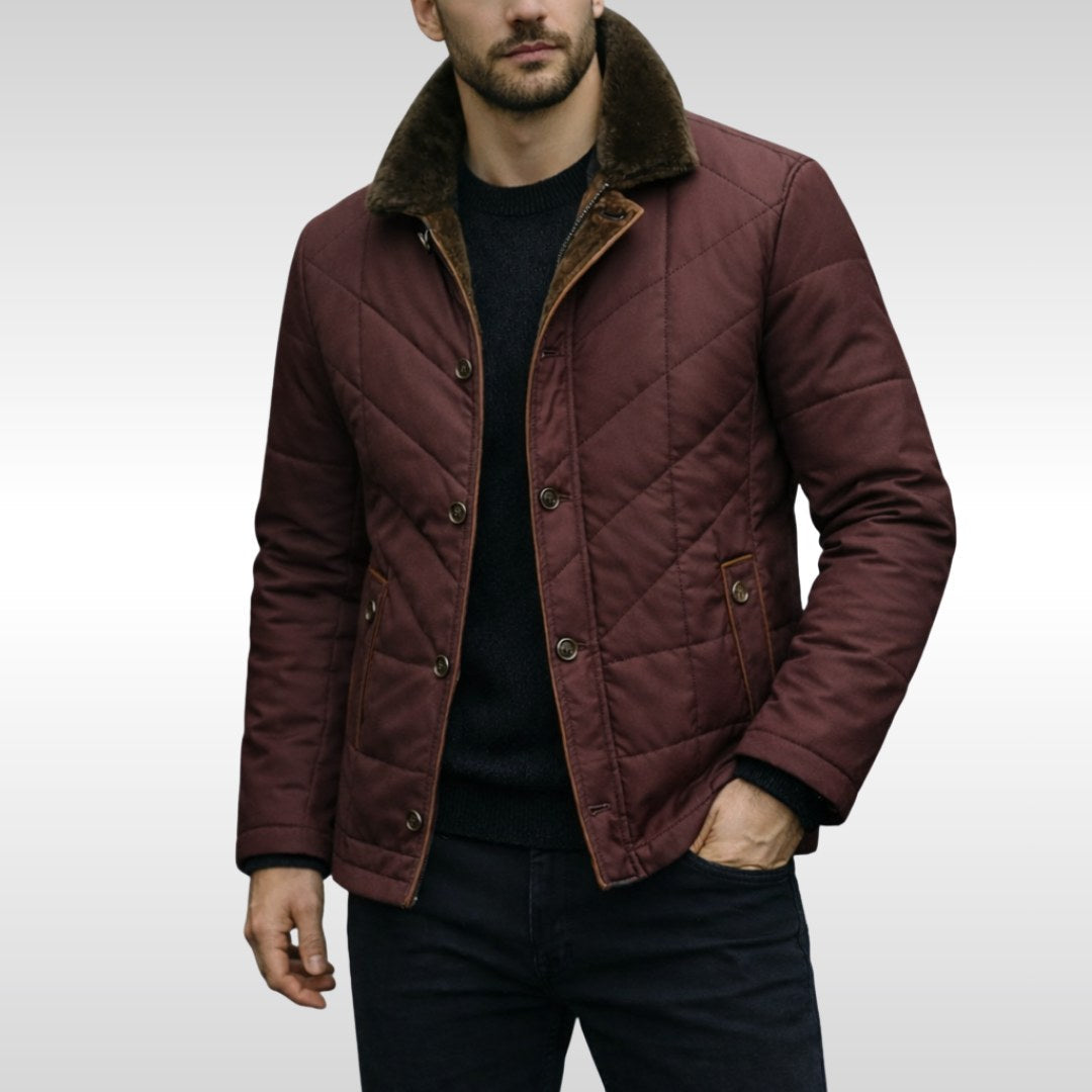 Shane | Men's Padded Jacket with Soft Lining, Lightweight Insulated Coat | The Dress Cellar | Blue