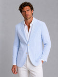 Shaun | Men's Striped Tailored Blazer, Lightweight Suit Jacket | The Dress Cellar | Light Blue