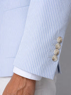 Shaun | Men's Striped Tailored Blazer, Lightweight Suit Jacket | The Dress Cellar | White