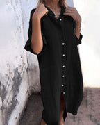 Sienna | Women's Lightweight Shirt Dress - Black