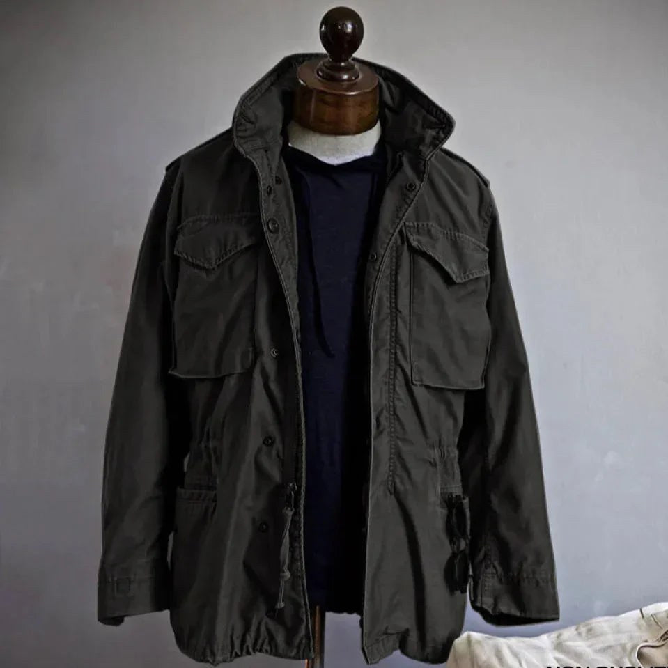Simon | Men's Military Field Jacket, Adjustable Drawstring Outdoor Jacket | The Dress Cellar