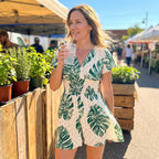Soleila | Women's Tropical Wrap Romper With Pockets - image 6