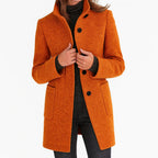 Destiny | Women's Wool-Blend Coat with High Collar, Warm Fall Coat | The Dress Cellar