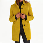 Destiny | Women's Wool-Blend Coat with High Collar, Warm Fall Coat | The Dress Cellar