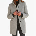 Destiny | Women's Wool-Blend Coat with High Collar, Warm Fall Coat | The Dress Cellar