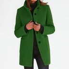 Destiny | Women's Wool-Blend Coat with High Collar, Warm Fall Coat | The Dress Cellar