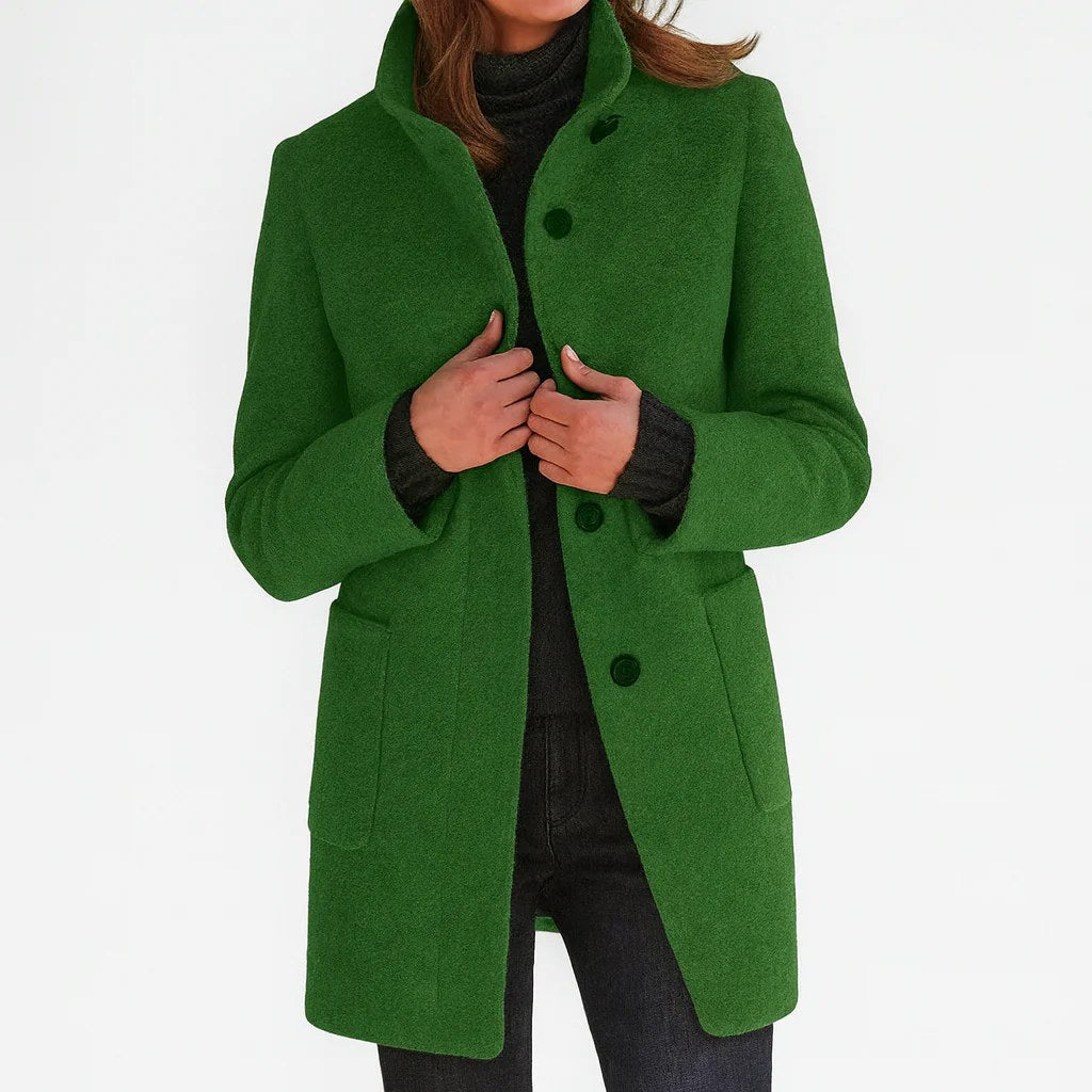 Destiny | Women's Wool-Blend Coat with High Collar, Warm Fall Coat | The Dress Cellar