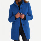 Destiny | Women's Wool-Blend Coat with High Collar, Warm Fall Coat | The Dress Cellar