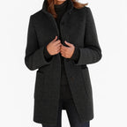 Destiny | Women's Wool-Blend Coat with High Collar, Warm Fall Coat | The Dress Cellar