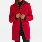 Destiny | Women's Wool-Blend Coat with High Collar, Warm Fall Coat | The Dress Cellar