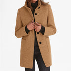 Destiny | Women's Wool-Blend Coat with High Collar, Warm Fall Coat | The Dress Cellar