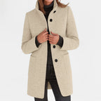 Destiny | Women's Wool-Blend Coat with High Collar, Warm Fall Coat | The Dress Cellar