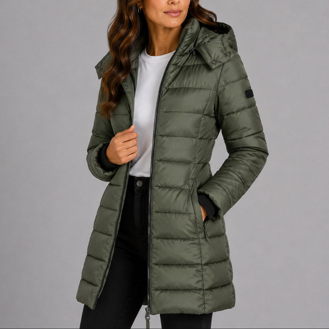 Ashley | Women's Hooded Puffer Jacket, Lightweight Insulated Winter Coat | The Dress Cellar