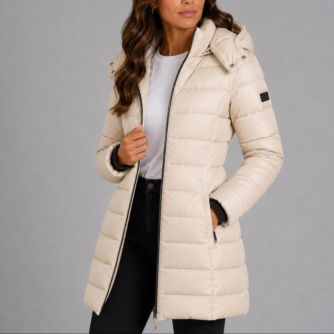 Ashley | Women's Hooded Puffer Jacket, Lightweight Insulated Winter Coat | The Dress Cellar
