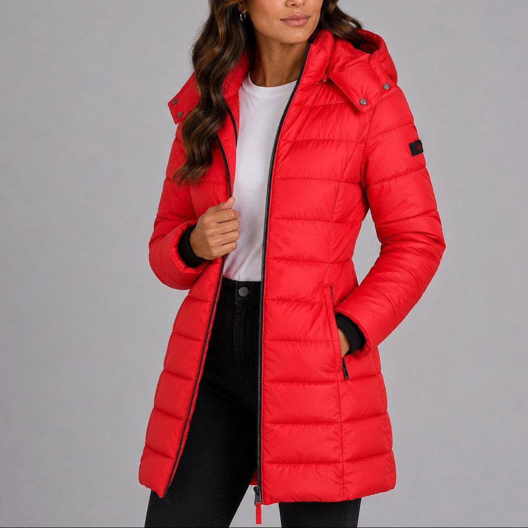 Ashley | Women's Hooded Puffer Jacket, Lightweight Insulated Winter Coat | The Dress Cellar