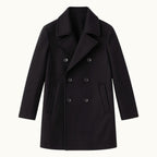 Spencer | Men's Double Breasted Wool Peacoat, Warm Winter Coat | The Dress Cellar | Black