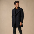 Spencer | Men's Double Breasted Wool Peacoat, Warm Winter Coat | The Dress Cellar