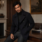 Spencer | Men's Double Breasted Wool Peacoat, Warm Winter Coat | The Dress Cellar